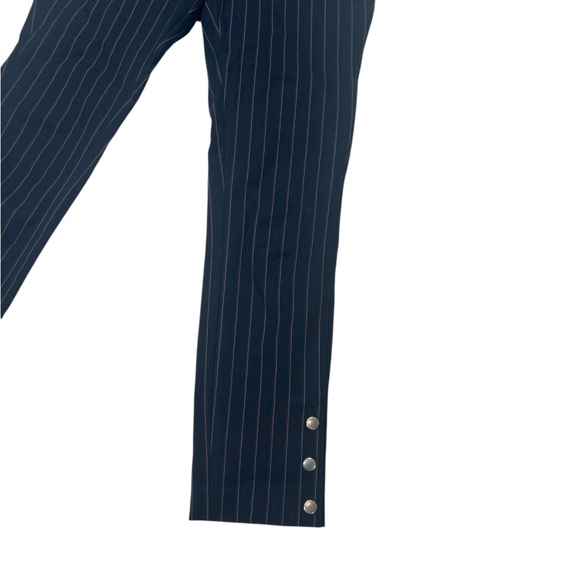 rag and bone Simone Pinstripe Snap Cuff Cigarette Pants Navy Blue Size 0 - Picture 2 of 5